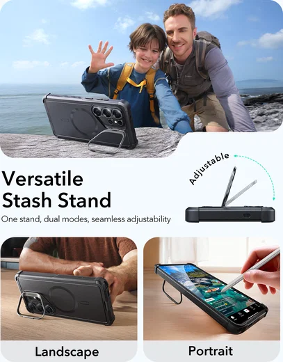 ESR Cyber Armor Samsung Galaxy S26 Ultra Hoesje MagSafe met Kickstand Zwart afbeelding 5