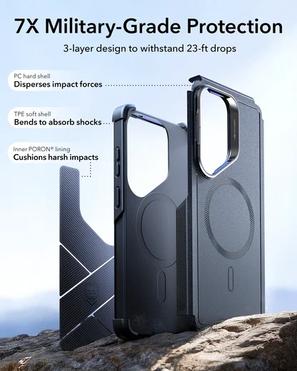 ESR Cyber Armor Samsung Galaxy S26 Ultra Hoesje MagSafe met Kickstand Zwart afbeelding 2