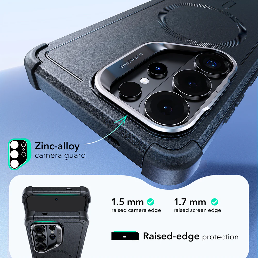 ESR Cyber Armor Samsung Galaxy S26 Ultra Hoesje MagSafe met Kickstand Blauw afbeelding 6