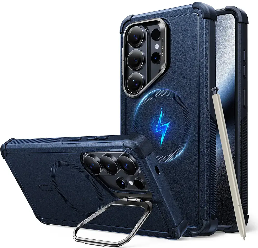 ESR Cyber Armor Samsung Galaxy S26 Ultra Hoesje MagSafe met Kickstand Blauw afbeelding 1