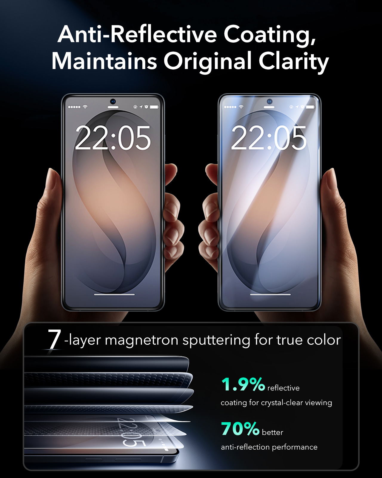 ESR UltraFit Armorite Samsung S26 Ultra Screen Protector Tempered Glass (2-Pack) afbeelding 8