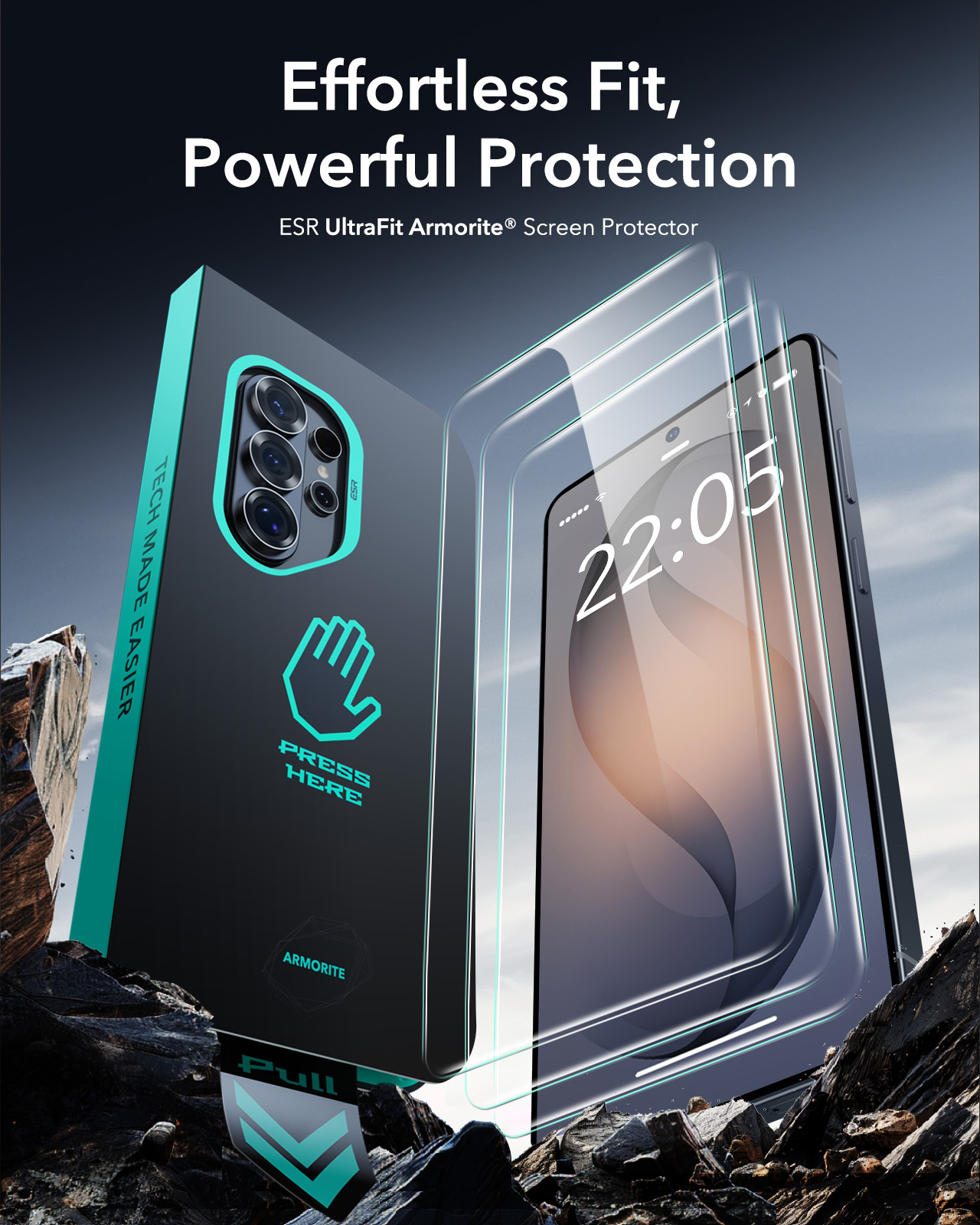 ESR UltraFit Armorite Samsung S26 Ultra Screen Protector Tempered Glass (2-Pack) afbeelding 4