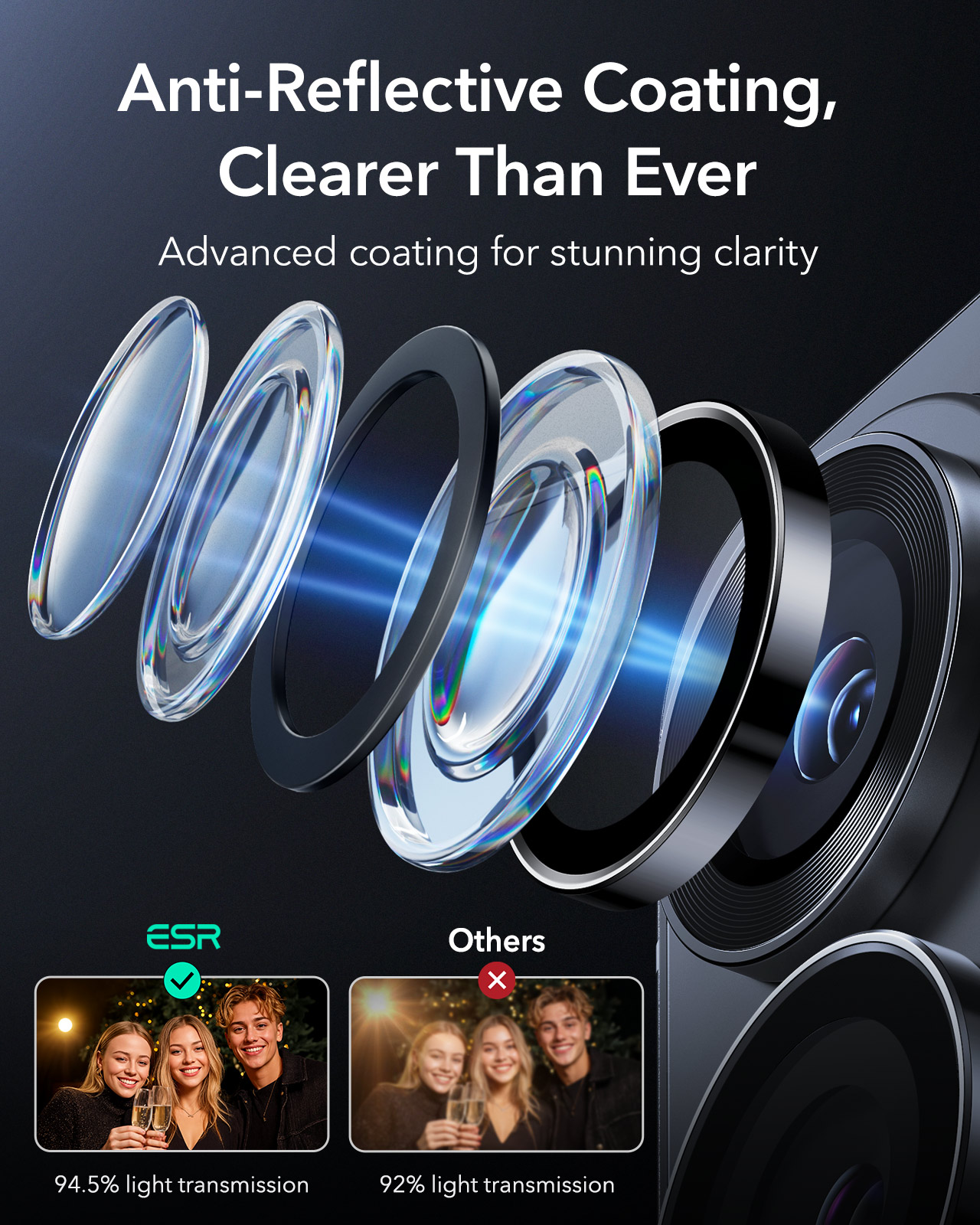 ESR Armorite Samsung Galaxy S26 Ultra Camera Lens Protector Zwart afbeelding 8