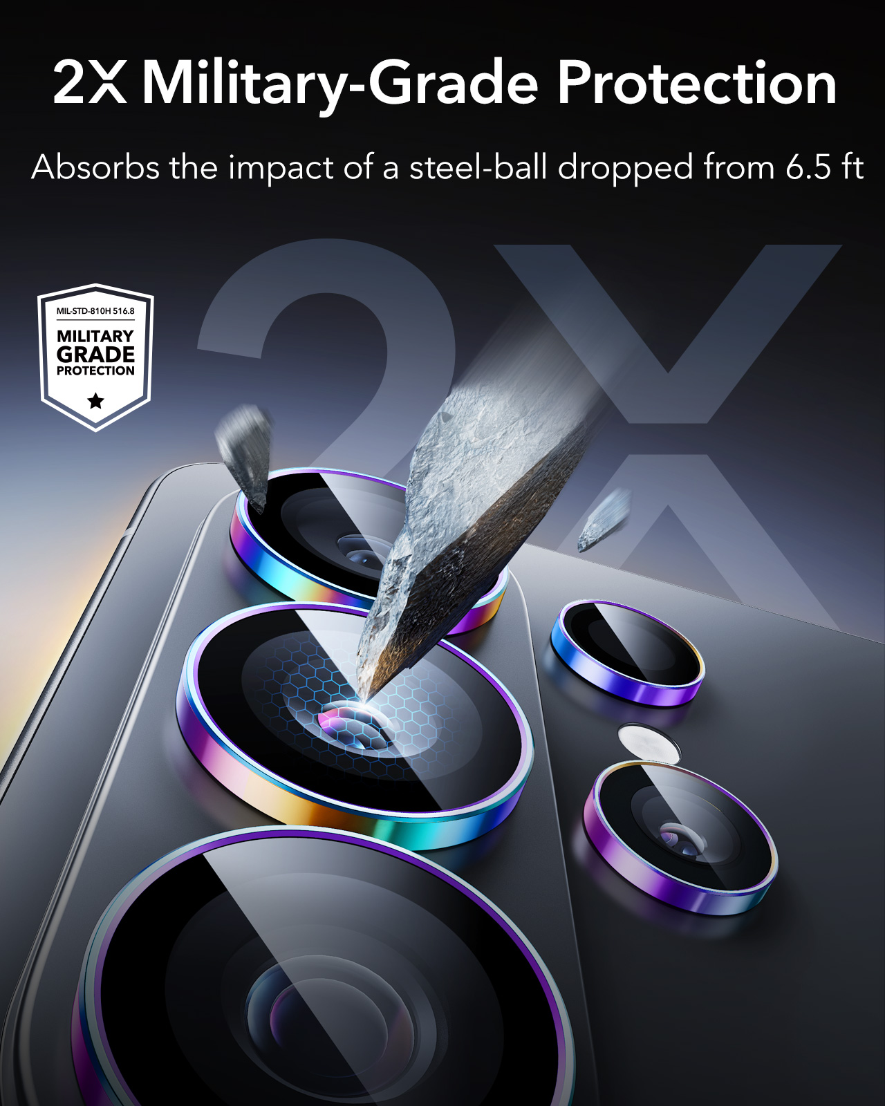 ESR Armorite Samsung Galaxy S26 Ultra Camera Lens Protector Chrome afbeelding 5