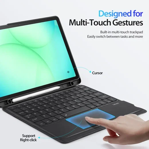 Dux Ducis Samsung Galaxy Tab A11 Plus / Tab A9 Plus Hoes Bluetooth Toetsenbord afbeelding 3