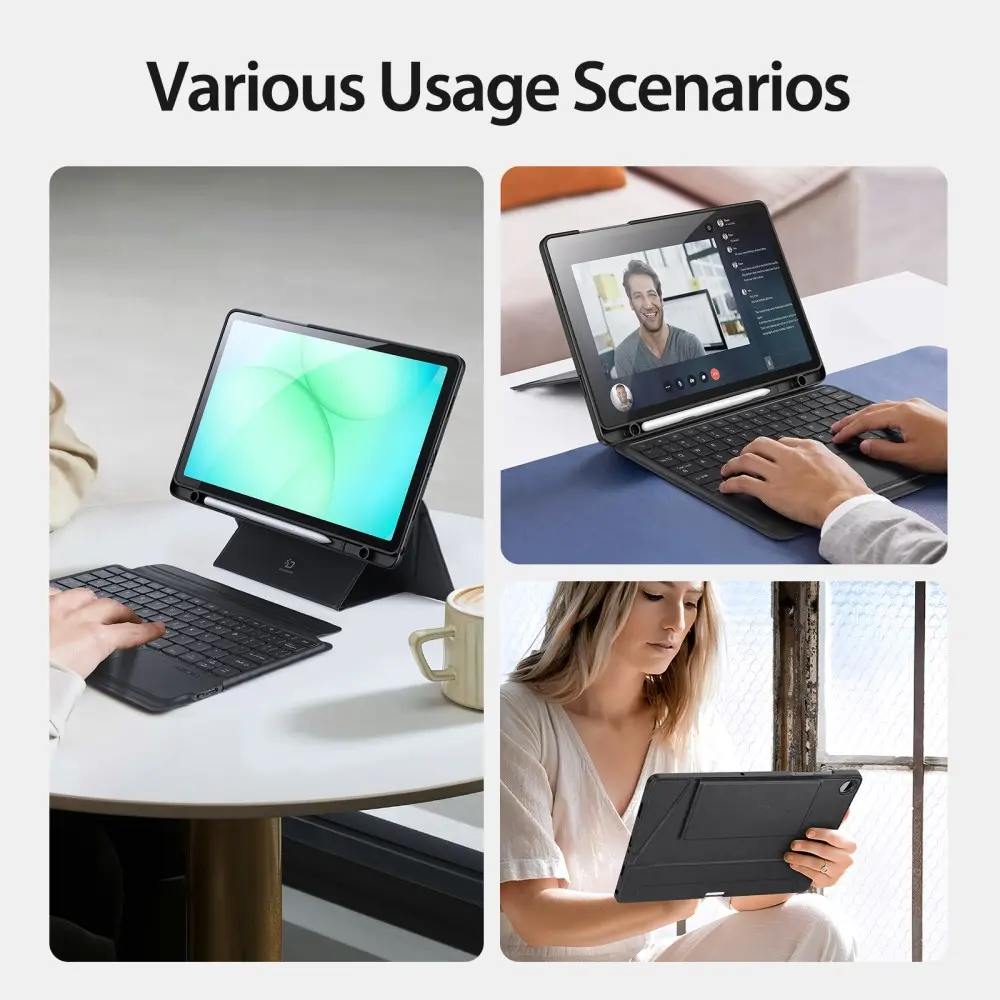 Dux Ducis Samsung Galaxy Tab A11 Plus / Tab A9 Plus Hoes Bluetooth Toetsenbord afbeelding 8