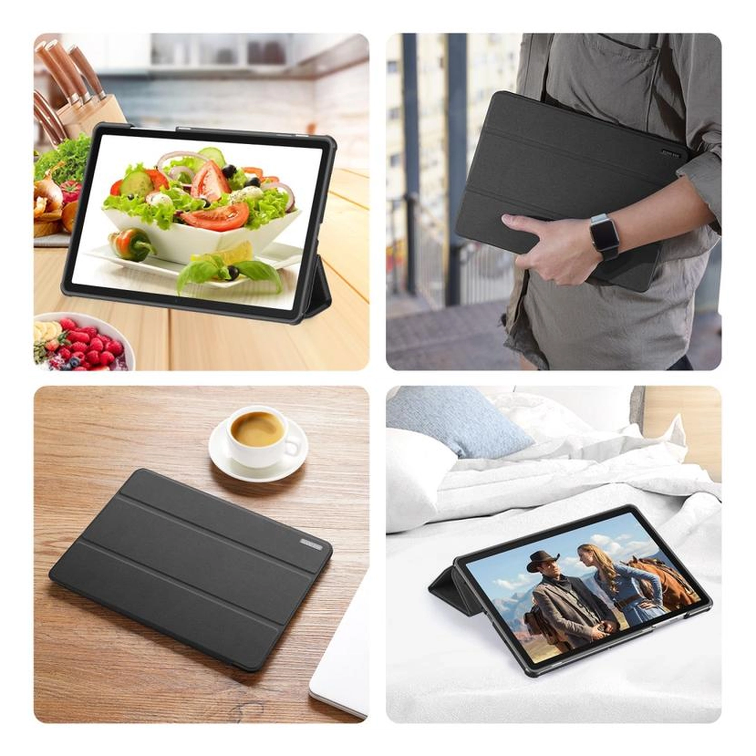 Dux Ducis Domo Samsung Galaxy Tab A11 Plus/A9 Plus Hoes Tri-Fold Book Case Zwart afbeelding 10