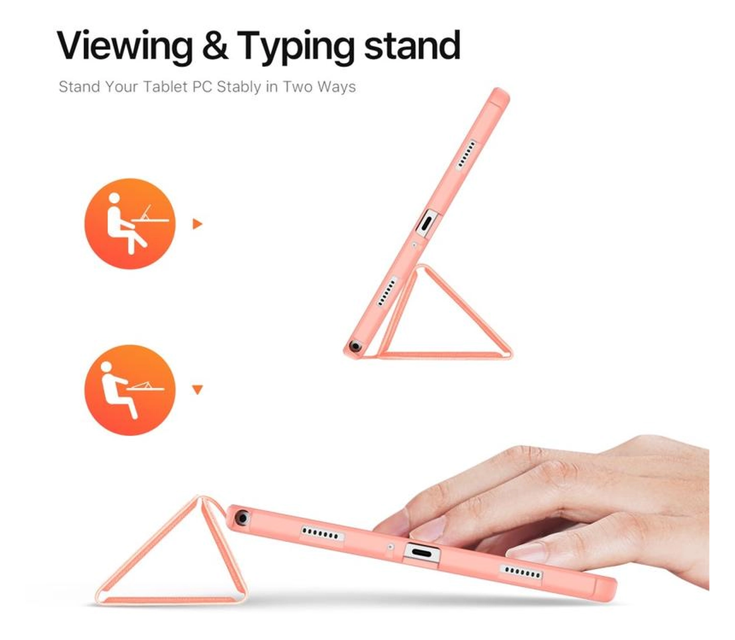 Dux Ducis Domo Samsung Galaxy Tab A11 Plus/A9 Plus Hoes Tri-Fold Book Case Roze afbeelding 4
