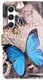 Samsung Galaxy A57 Hoesje Portemonnee Book Case Vlinder Blauw Print afbeelding 6