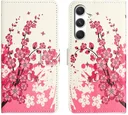 Samsung Galaxy A57 Hoesje Portemonnee Book Case Roze Bloemen Print