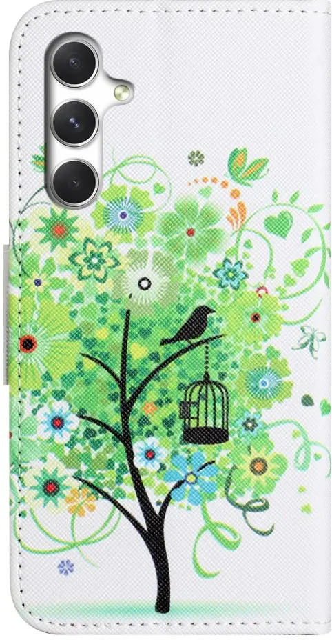 Samsung Galaxy A57 Hoesje Portemonnee Book Case Bloemen Boom Print afbeelding 2