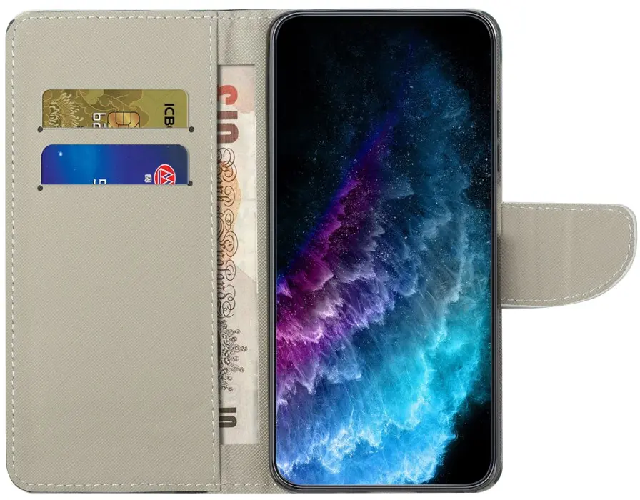 Samsung Galaxy A57 Hoesje Portemonnee Book Case Bloemen Boom Print afbeelding 3