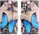 Samsung Galaxy A37 Hoesje Portemonnee Book Case Vlinder Blauw Print