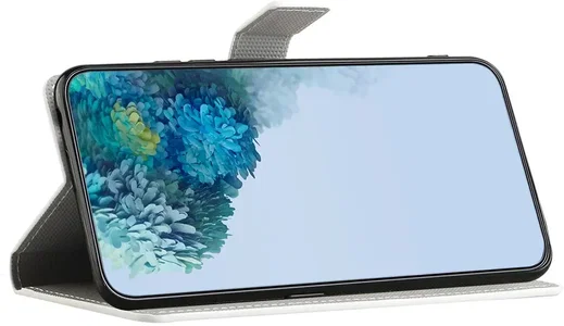 Samsung Galaxy A37 Hoesje Portemonnee Book Case Vlinder Blauw Print afbeelding 3