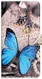 Samsung Galaxy A37 Hoesje Portemonnee Book Case Vlinder Blauw Print afbeelding 4