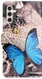 Samsung Galaxy A37 Hoesje Portemonnee Book Case Vlinder Blauw Print afbeelding 5