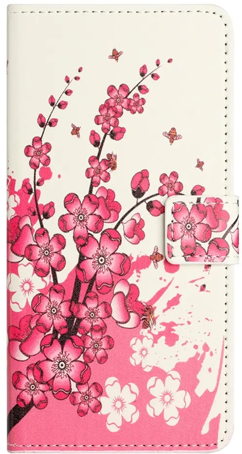 Samsung Galaxy A37 Hoesje Portemonnee Book Case Roze Bloemen Print afbeelding 4