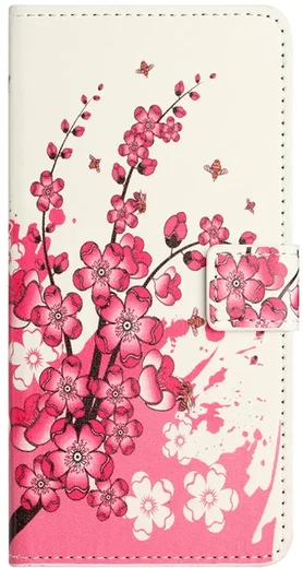 Samsung Galaxy A37 Hoesje Portemonnee Book Case Roze Bloemen Print afbeelding 4