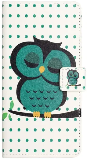 Samsung Galaxy A37 Hoesje Portemonnee Book Case Uil Print afbeelding 4