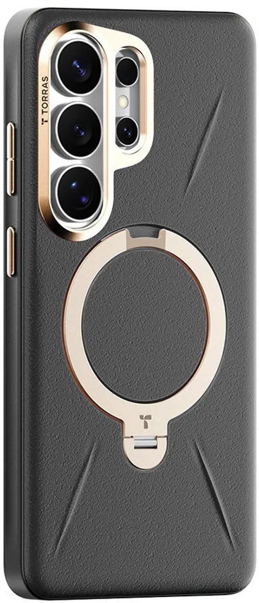 TORRAS Q Pro Leather Samsung S26 Ultra Hoesje MagSafe 360° Kickstand  Zwart afbeelding 10