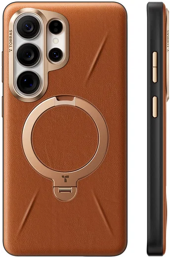 TORRAS Q Pro Leather Samsung S26 Ultra Hoesje MagSafe 360° Kickstand Bruin afbeelding 10