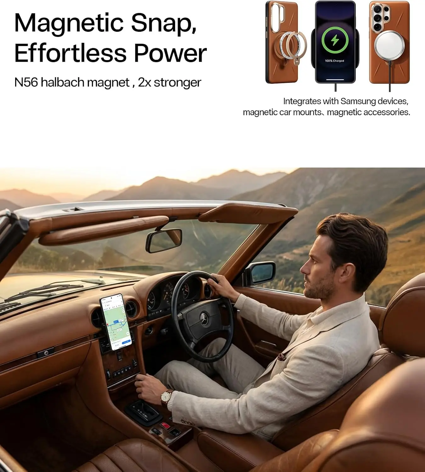 TORRAS Q Pro Leather Samsung S26 Ultra Hoesje MagSafe 360° Kickstand Bruin afbeelding 7