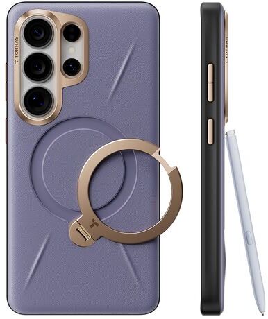TORRAS Q Pro Leather Samsung S26 Ultra Hoesje MagSafe 360° Kickstand Paars afbeelding 1