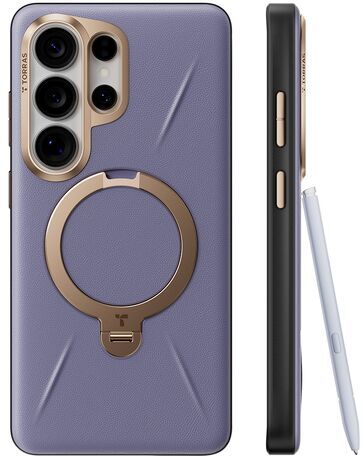 TORRAS Q Pro Leather Samsung S26 Ultra Hoesje MagSafe 360° Kickstand Paars afbeelding 4