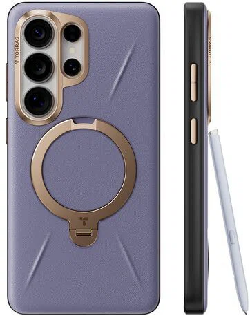 TORRAS Q Pro Leather Samsung S26 Ultra Hoesje MagSafe 360° Kickstand Paars afbeelding 4