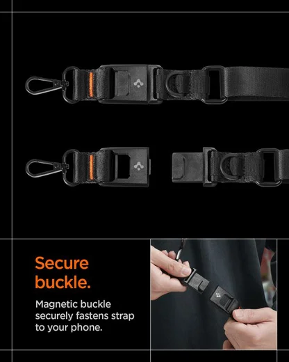 Spigen Universal Crossbody Lanyard Strap DA30M Zwart afbeelding 9