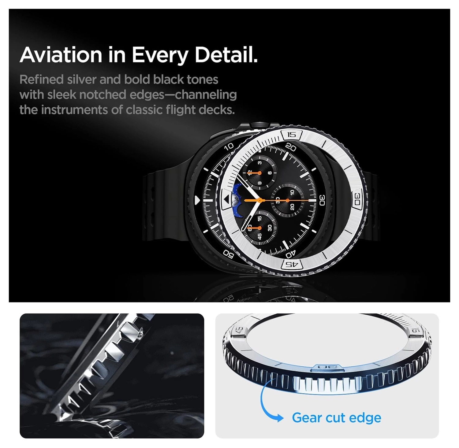 Spigen Bezel Tune Samsung Galaxy Watch 8 Classic Bezel Ring Protector afbeelding 2