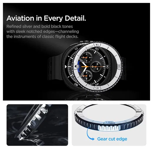 Spigen Bezel Tune Samsung Galaxy Watch 8 Classic Bezel Ring Protector afbeelding 2