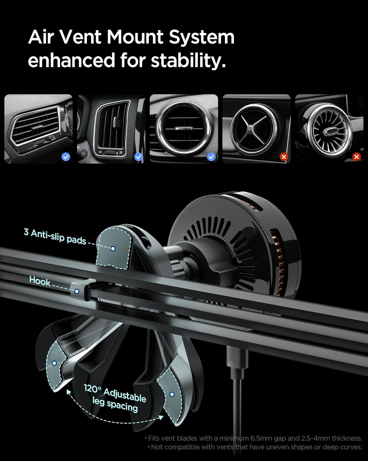 Spigen Essential MagSafe Telefoonhouder Auto met Opladen 25W Zwart afbeelding 8