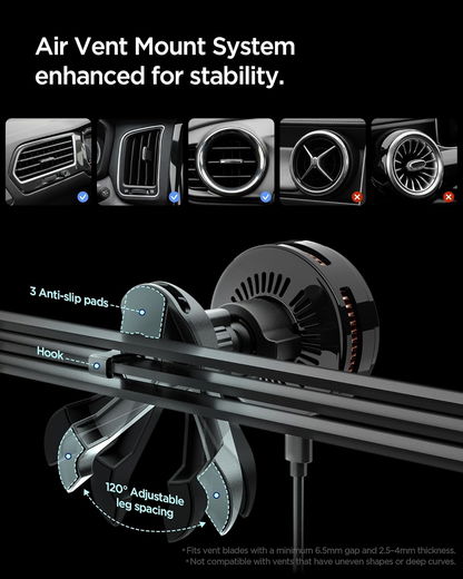 Spigen Essential MagSafe Telefoonhouder Auto met Opladen 25W Zwart afbeelding 8