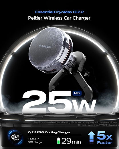 Spigen Essential MagSafe Telefoonhouder Auto met Opladen 25W Zwart afbeelding 5