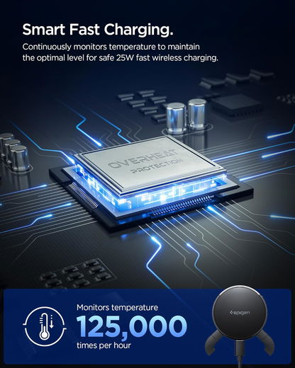 Spigen Essential MagSafe Telefoonhouder Auto met Opladen 25W Zwart afbeelding 9