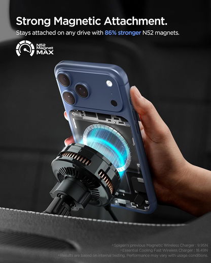 Spigen Essential MagSafe Telefoonhouder Auto met Opladen 25W Zwart afbeelding 7