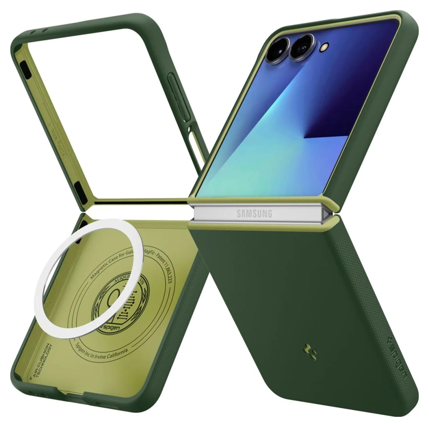 Spigen Nano Pop MagFit Samsung Galaxy Z Flip 7 Hoesje MagSafe Back Cover Groen afbeelding 1