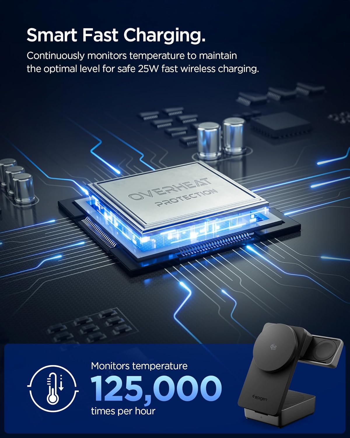 Spigen Essential MagFit Qi2.2 3-in-1 Draadloze Oplader Zwart afbeelding 7