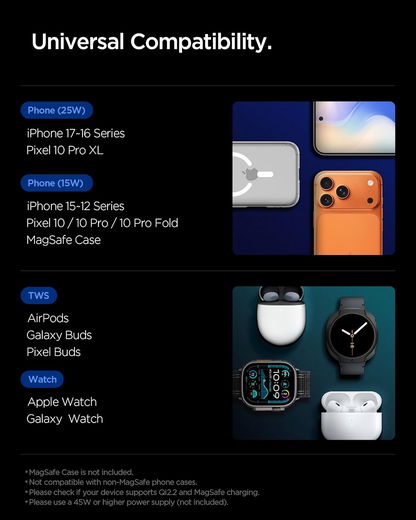 Spigen Essential MagFit Qi2.2 3-in-1 Draadloze Oplader Zwart afbeelding 9