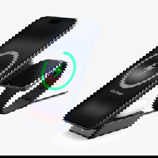 Spigen Essential MagFit Qi2.2 3-in-1 Draadloze Oplader Zwart afbeelding 10