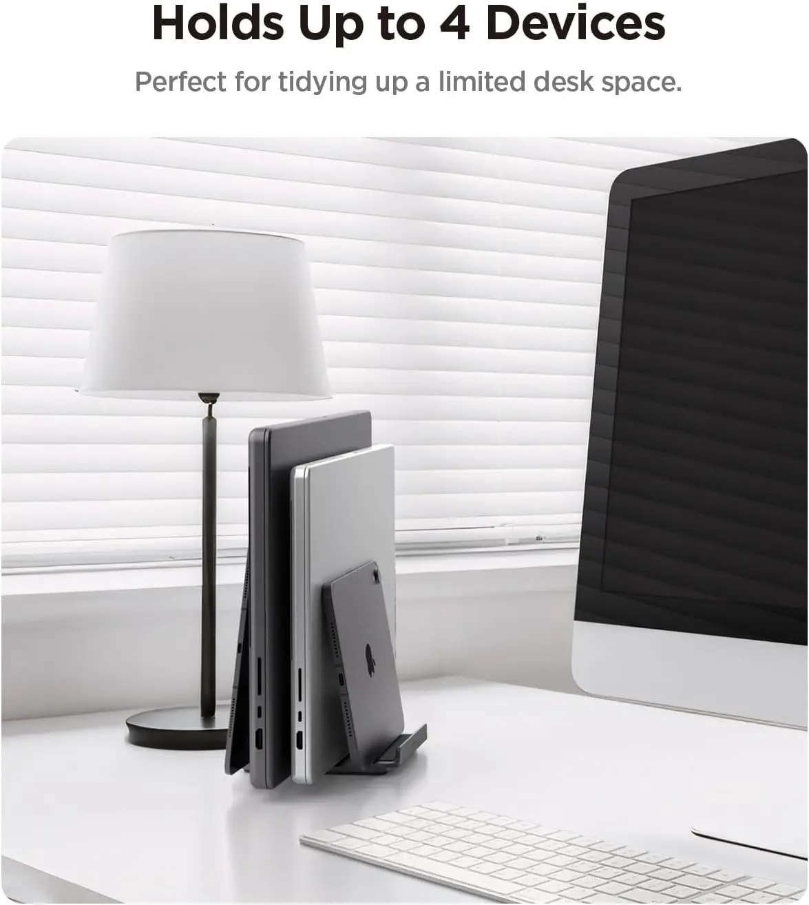 Spigen Verticale Verstelbare Laptop en Tablet Standaard LD208-S4 Grijs afbeelding 2