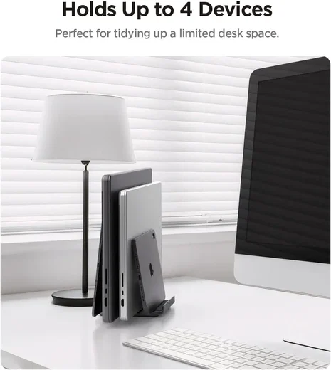 Spigen Verticale Verstelbare Laptop en Tablet Standaard LD208-S4 Grijs afbeelding 2
