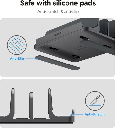 Spigen Verticale Verstelbare Laptop en Tablet Standaard LD208-S4 Grijs afbeelding 3