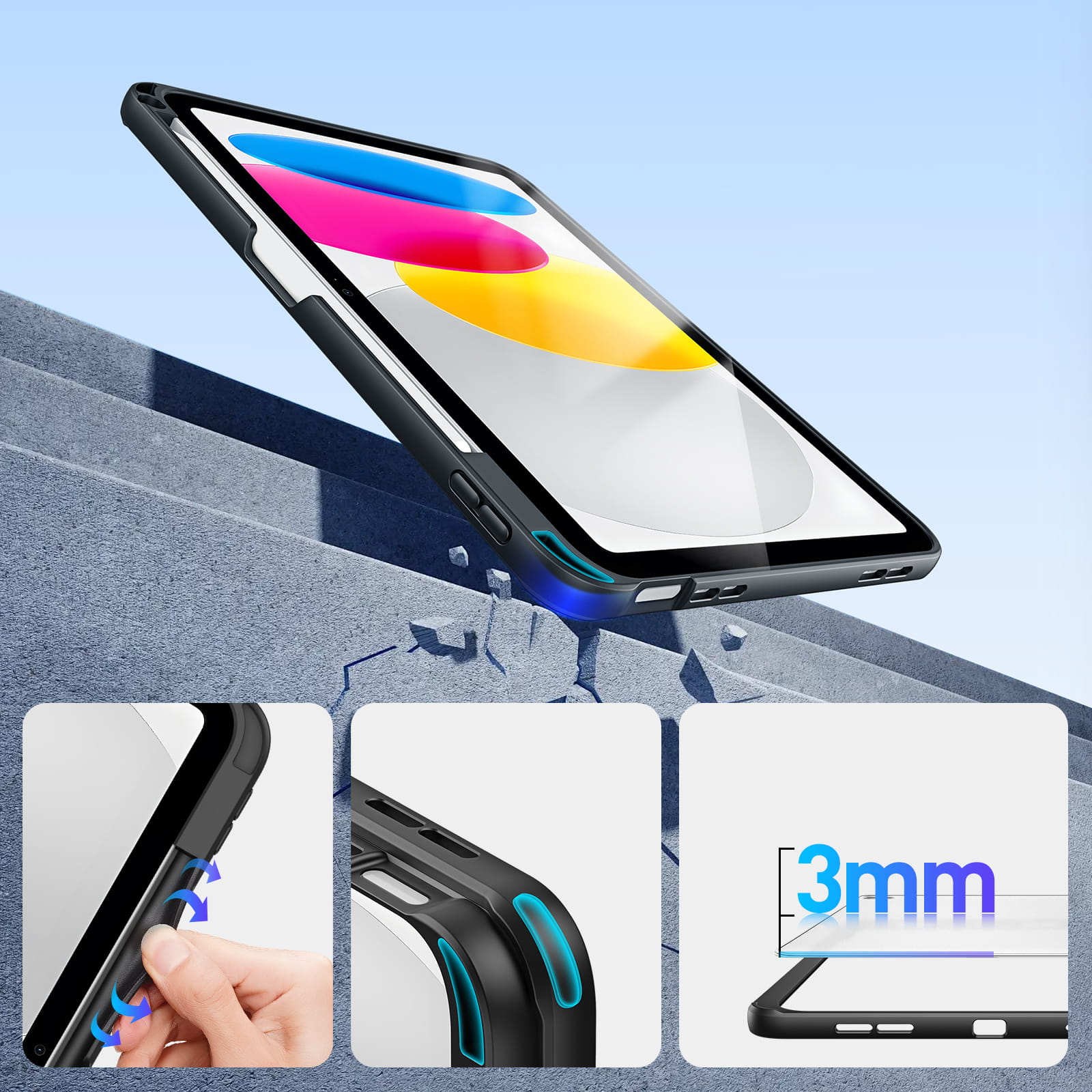 Dux Ducis Axis Apple iPad 10 2022 / iPad 11 2025 Hoes Zwart afbeelding 3
