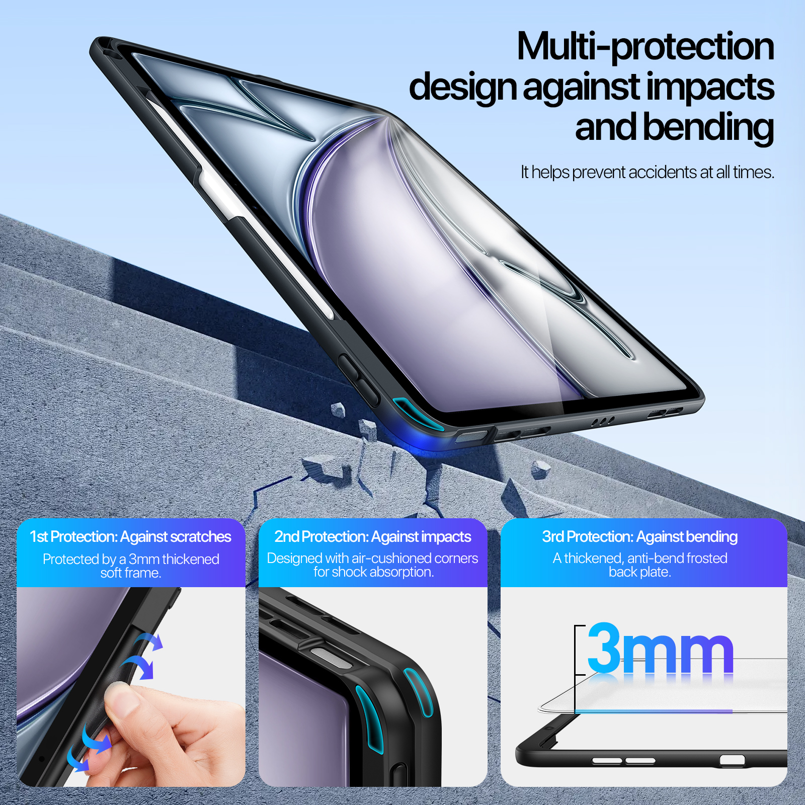 Dux Ducis Axis Hoes voor iPad Air 13 (2024/2025) Zwart afbeelding 8