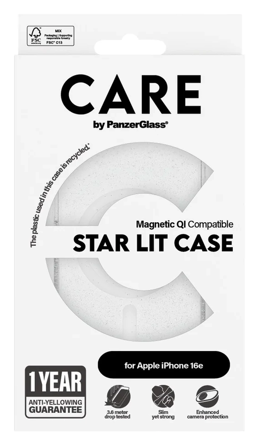 PanzerGlass CARE Star Lit iPhone 16e Hoesje MagSafe Back Cover Transparant afbeelding 4