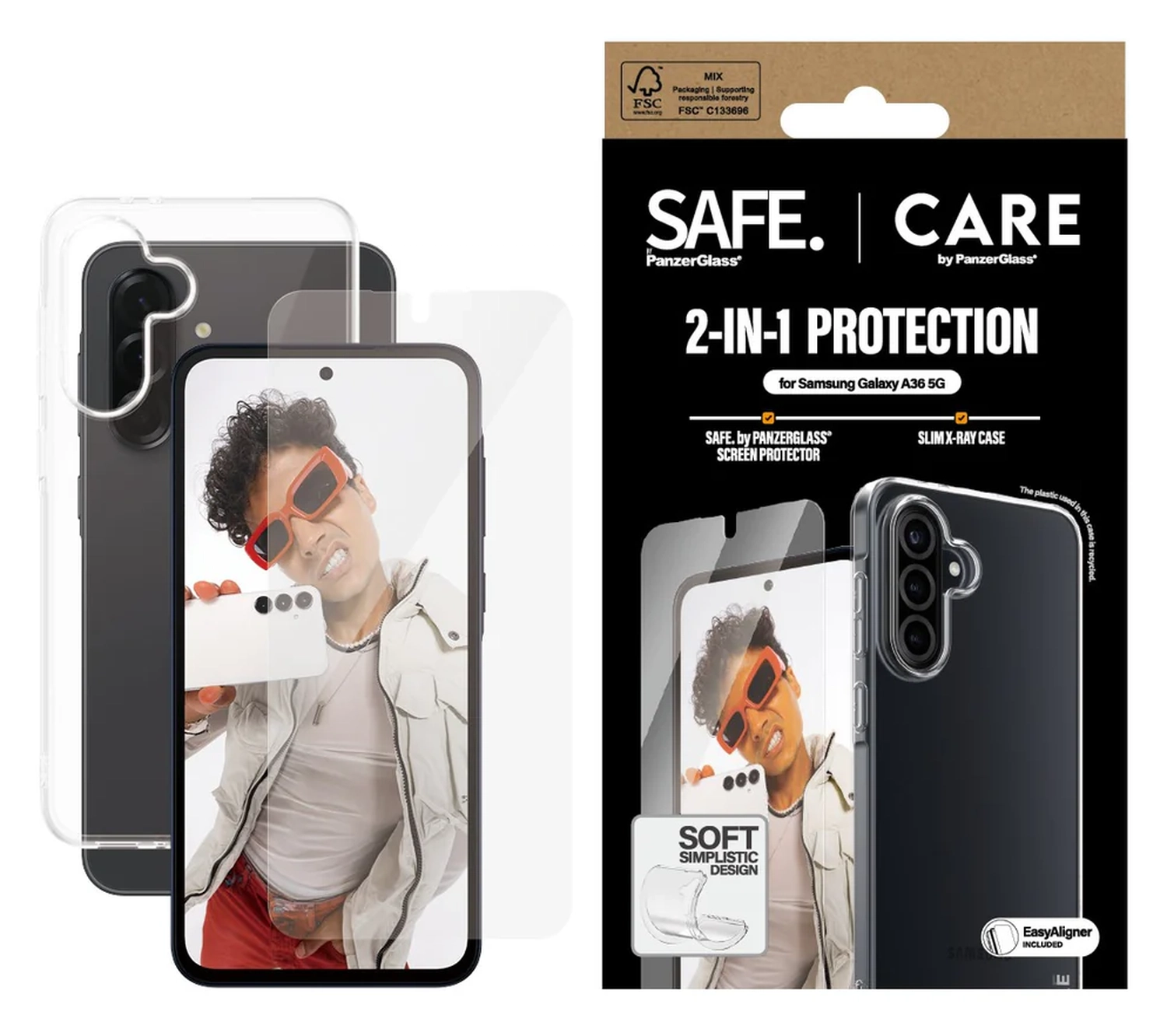 PanzerGlass CARE Bundel Samsung Galaxy A36 Hoesje Transparant + Screen Protector afbeelding 1
