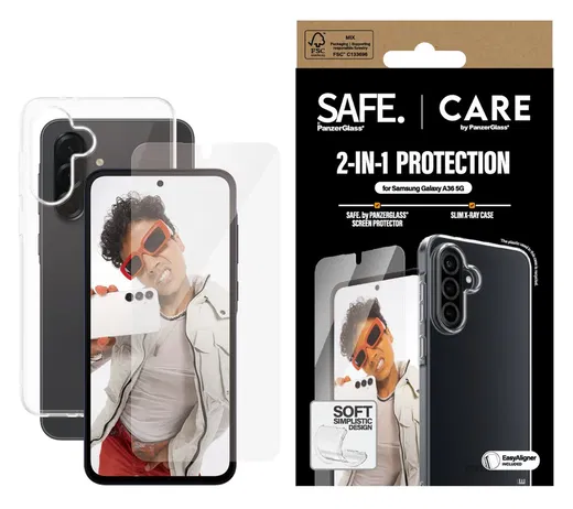 PanzerGlass CARE Bundel Samsung Galaxy A36 Hoesje Transparant + Screen Protector afbeelding 1
