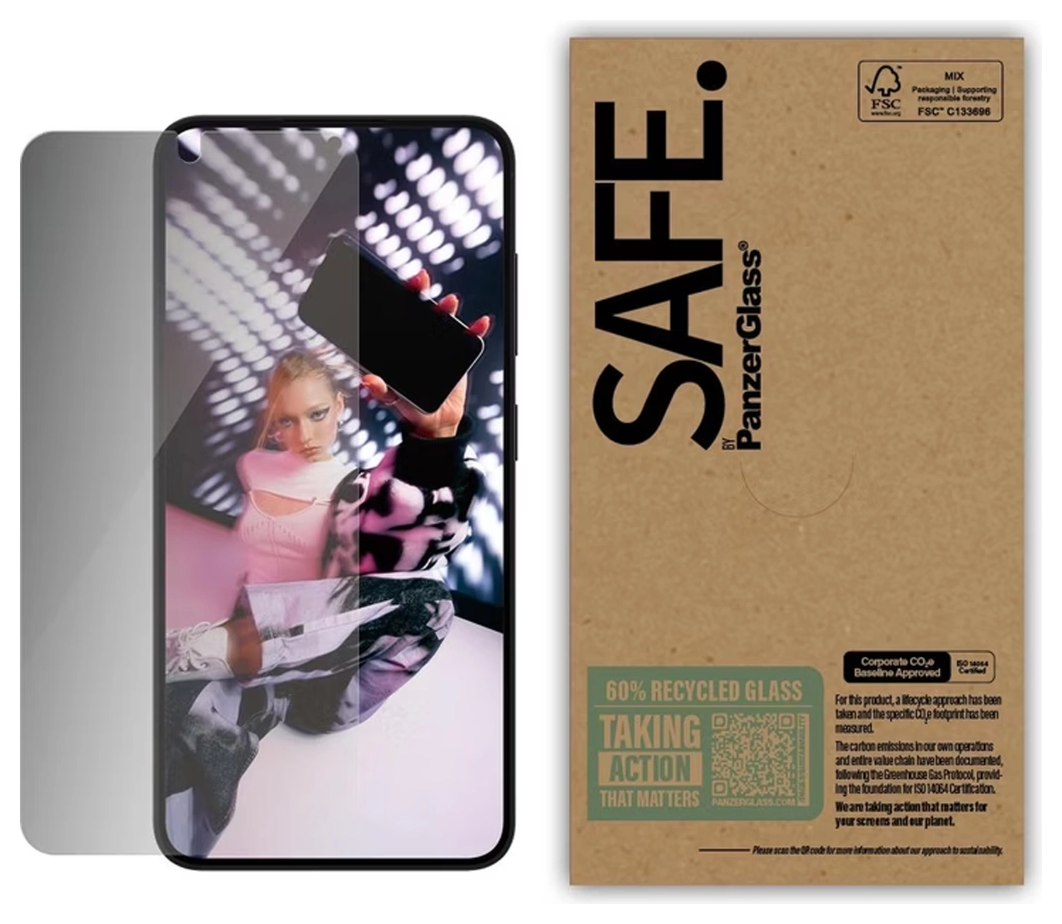 PanzerGlass SAFE Samsung Galaxy S25 Screen Protector Privacy Glass afbeelding 1